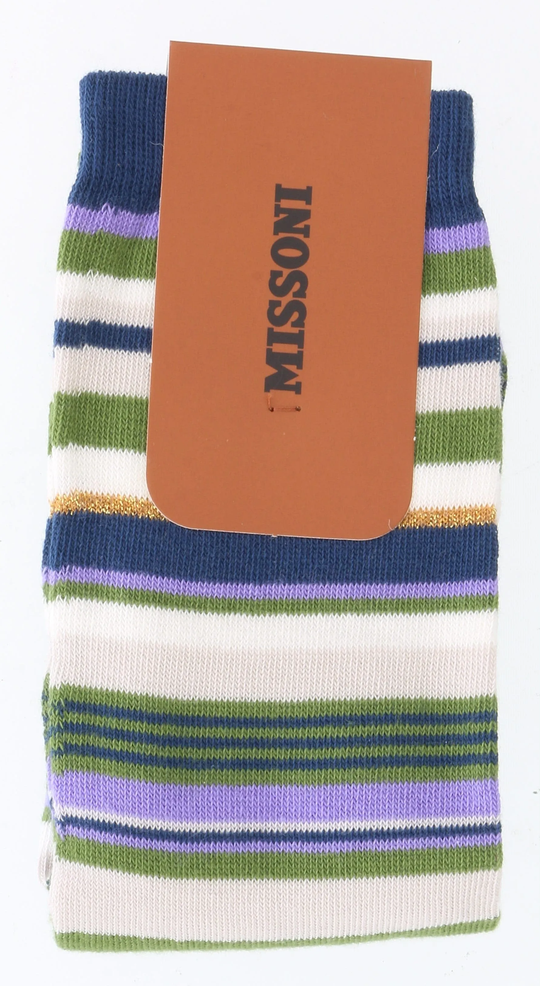 Missoni GM00CMD5219 0002 Green/Navy Knee Length Socks