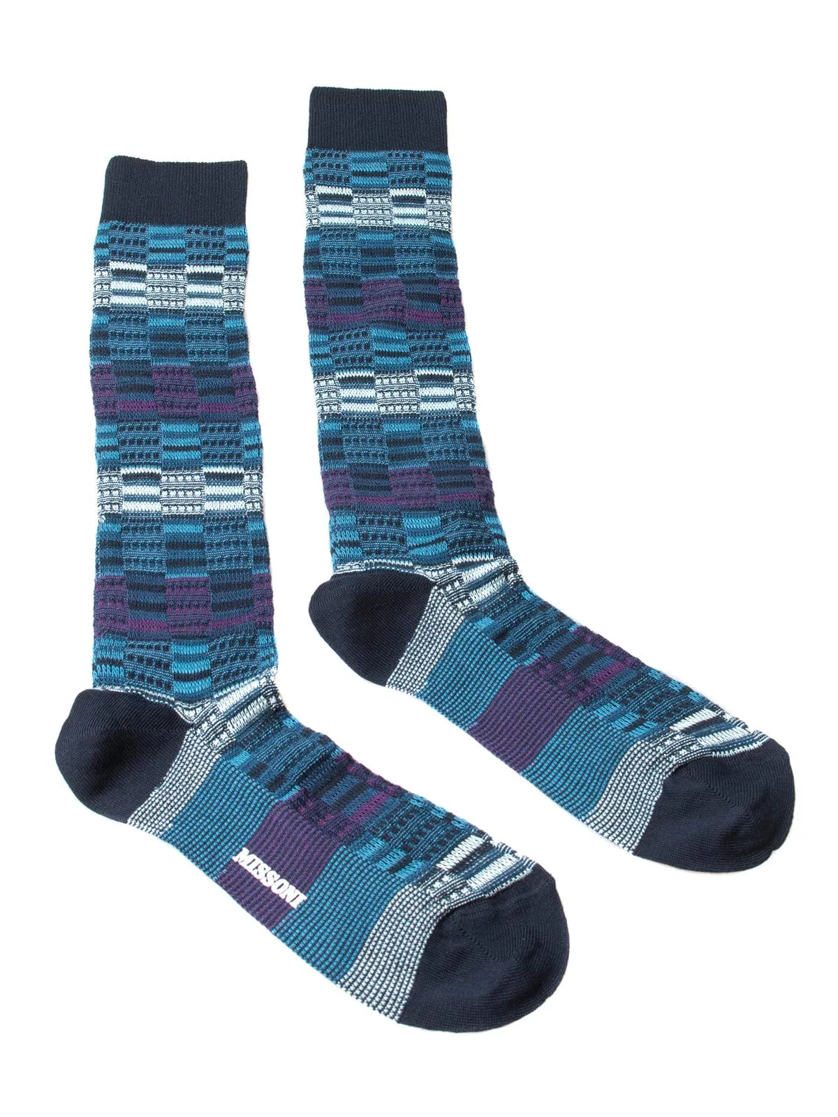 Missoni GM00CMU5241 0003 Blue/Purple Knee Length Socks