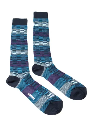 Missoni GM00CMU5241 0003 Blue/Purple Knee Length Socks