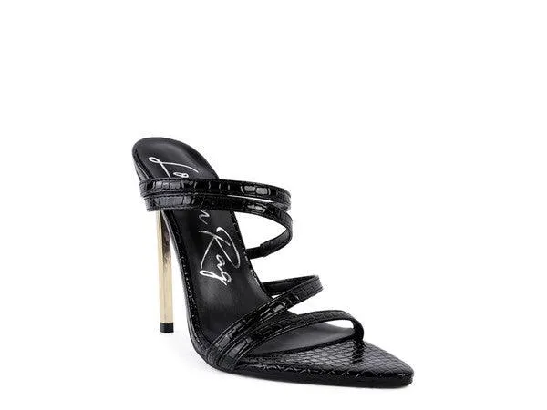 New Affair Croc Metal High Heeled Sandals