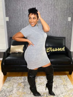 Out on the Town Ribbed Sweater Dress