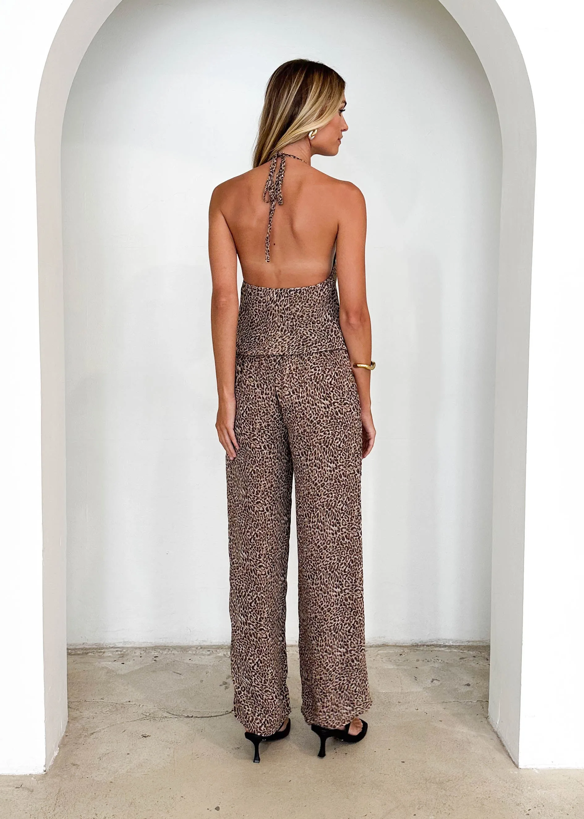 Shady Halter Top - Leopard