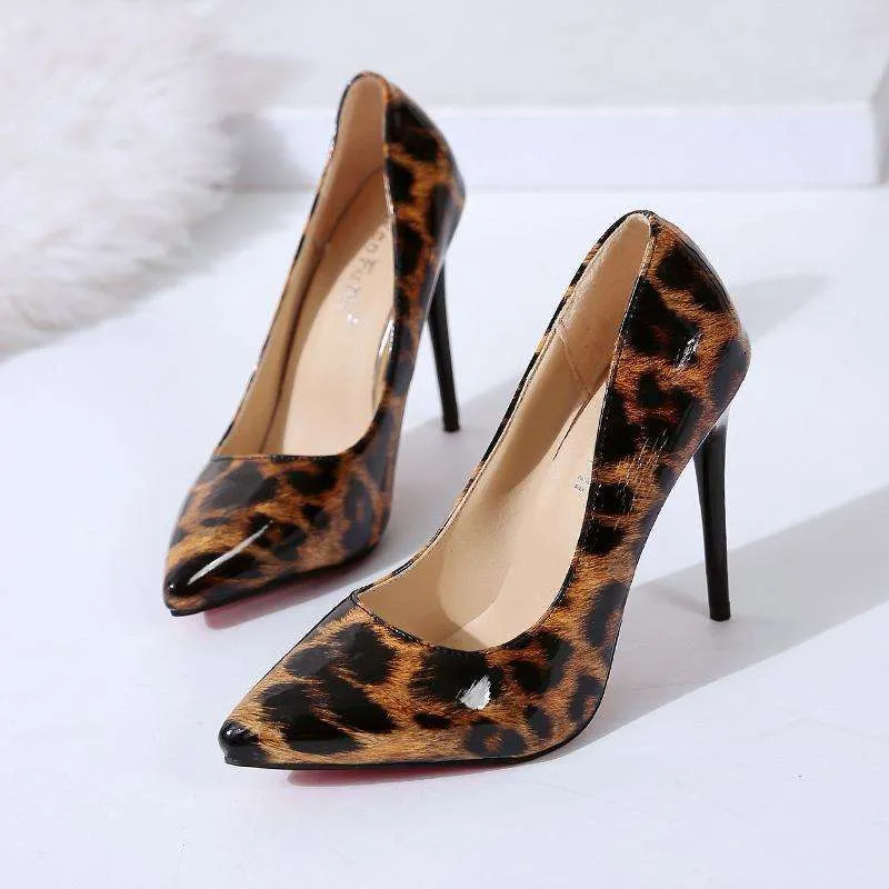 Shiny Leopard High Heels