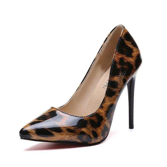 Shiny Leopard High Heels