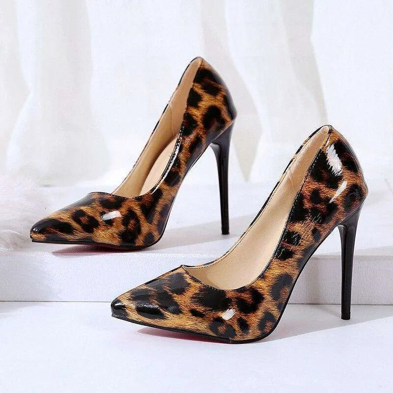 Shiny Leopard High Heels