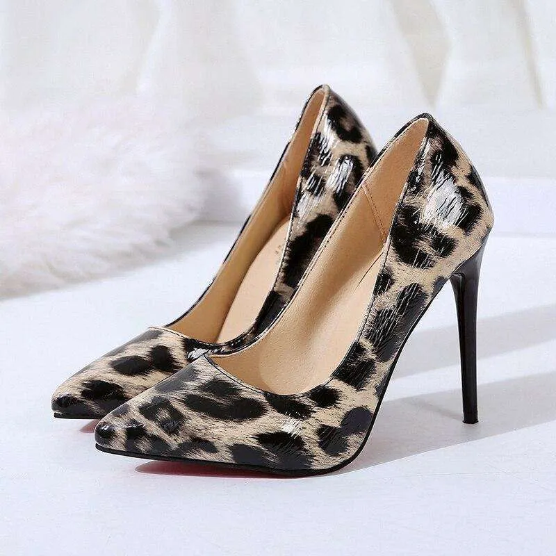 Shiny Leopard High Heels