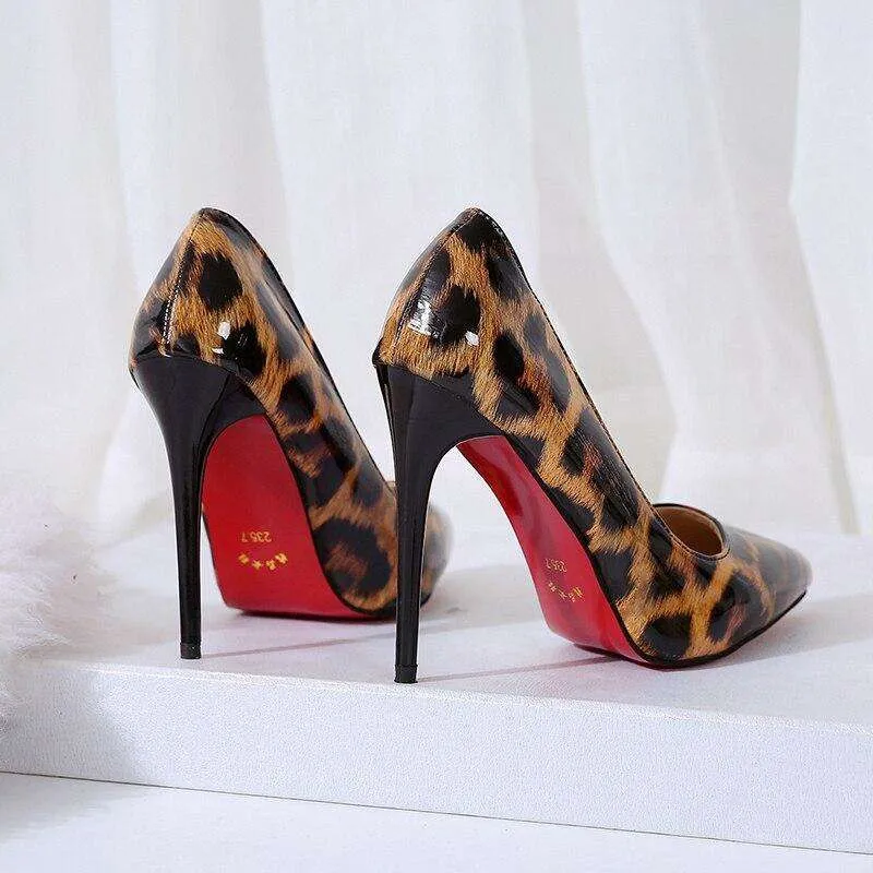 Shiny Leopard High Heels