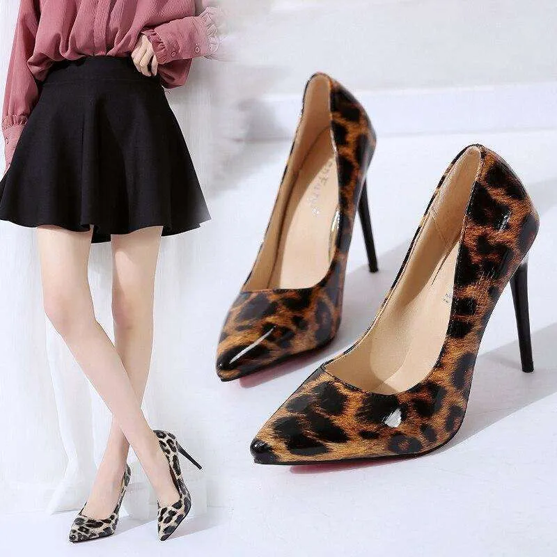 Shiny Leopard High Heels