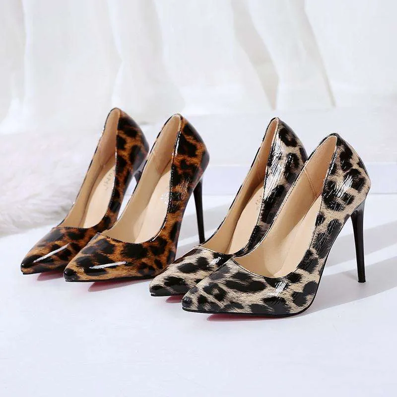 Shiny Leopard High Heels