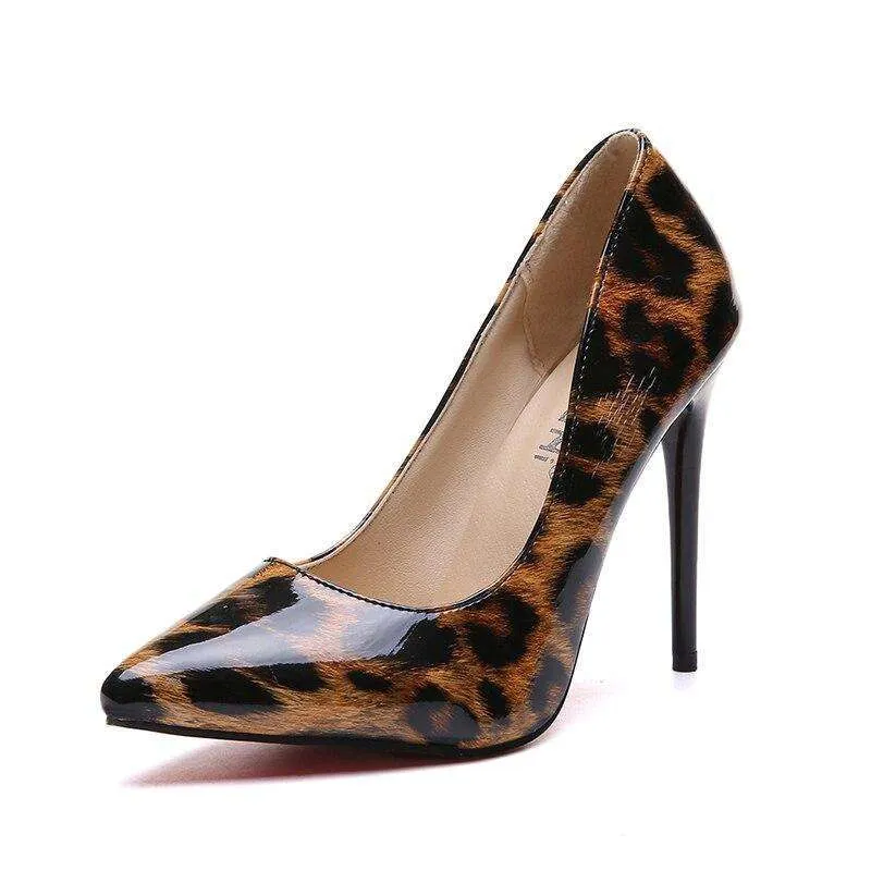Shiny Leopard High Heels