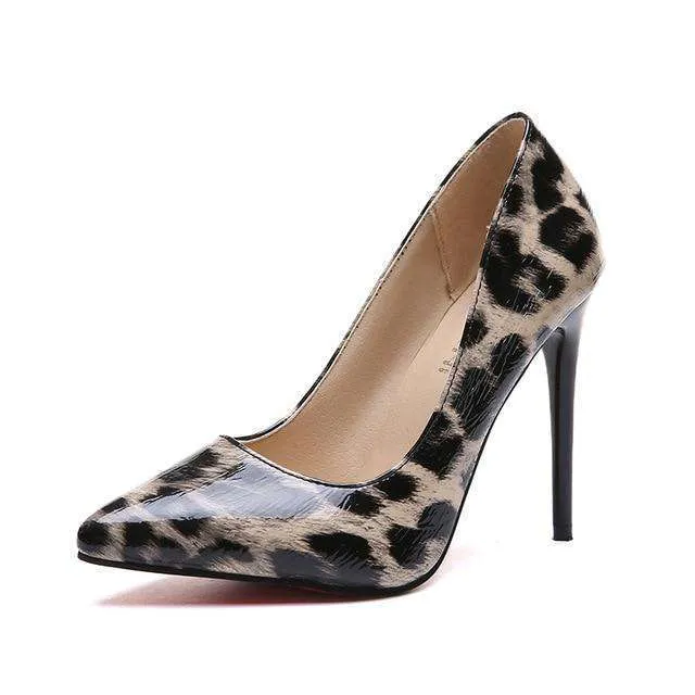 Shiny Leopard High Heels