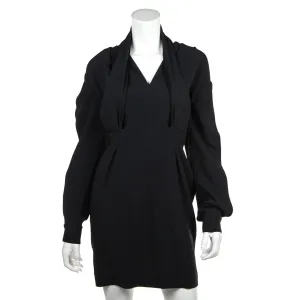 Stella McCartney Black Crepe V-Neck Long Sleeve Dress Size XXS | IT 38