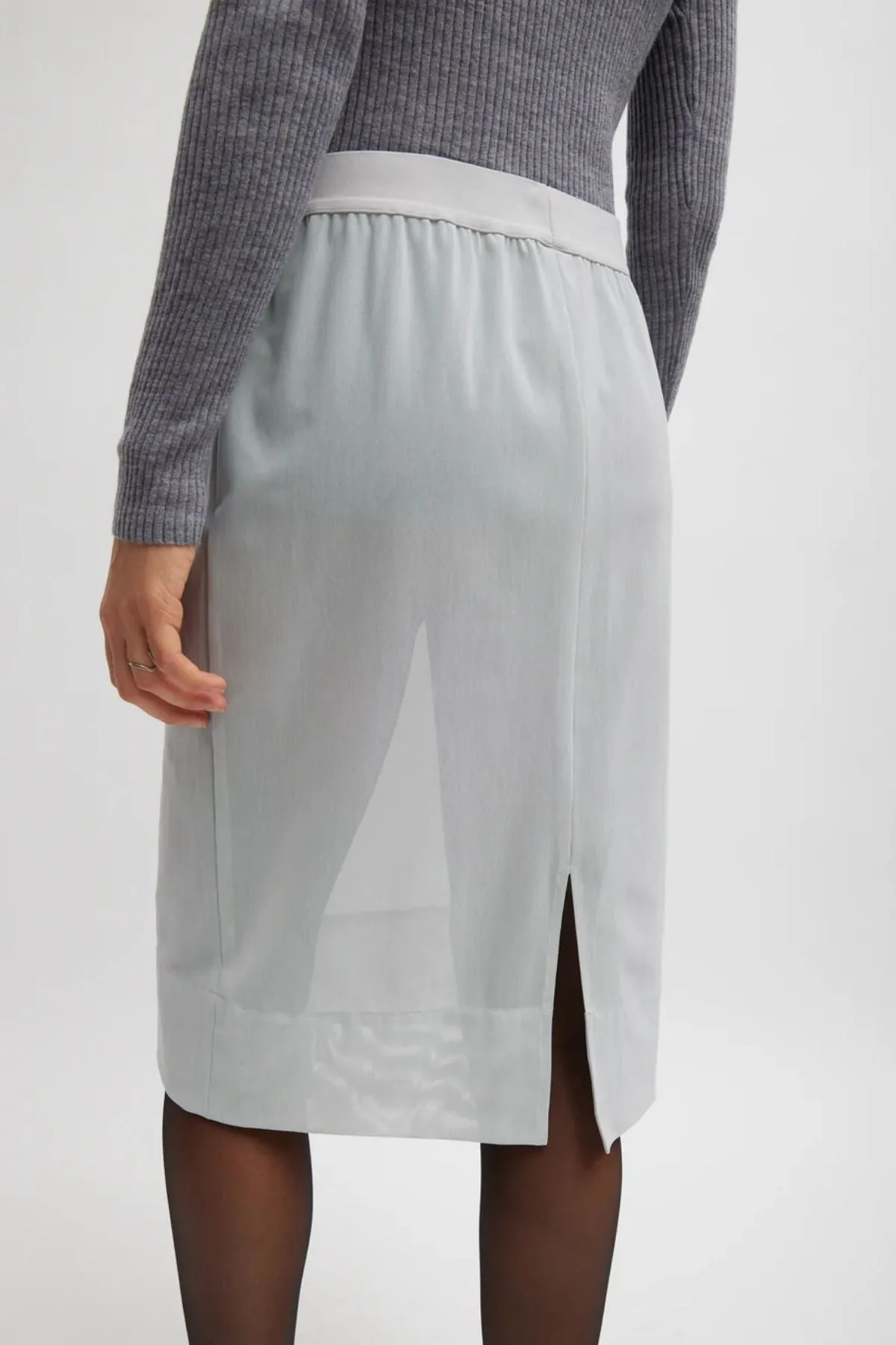 Tibi Power Mesh Skirt - Grey