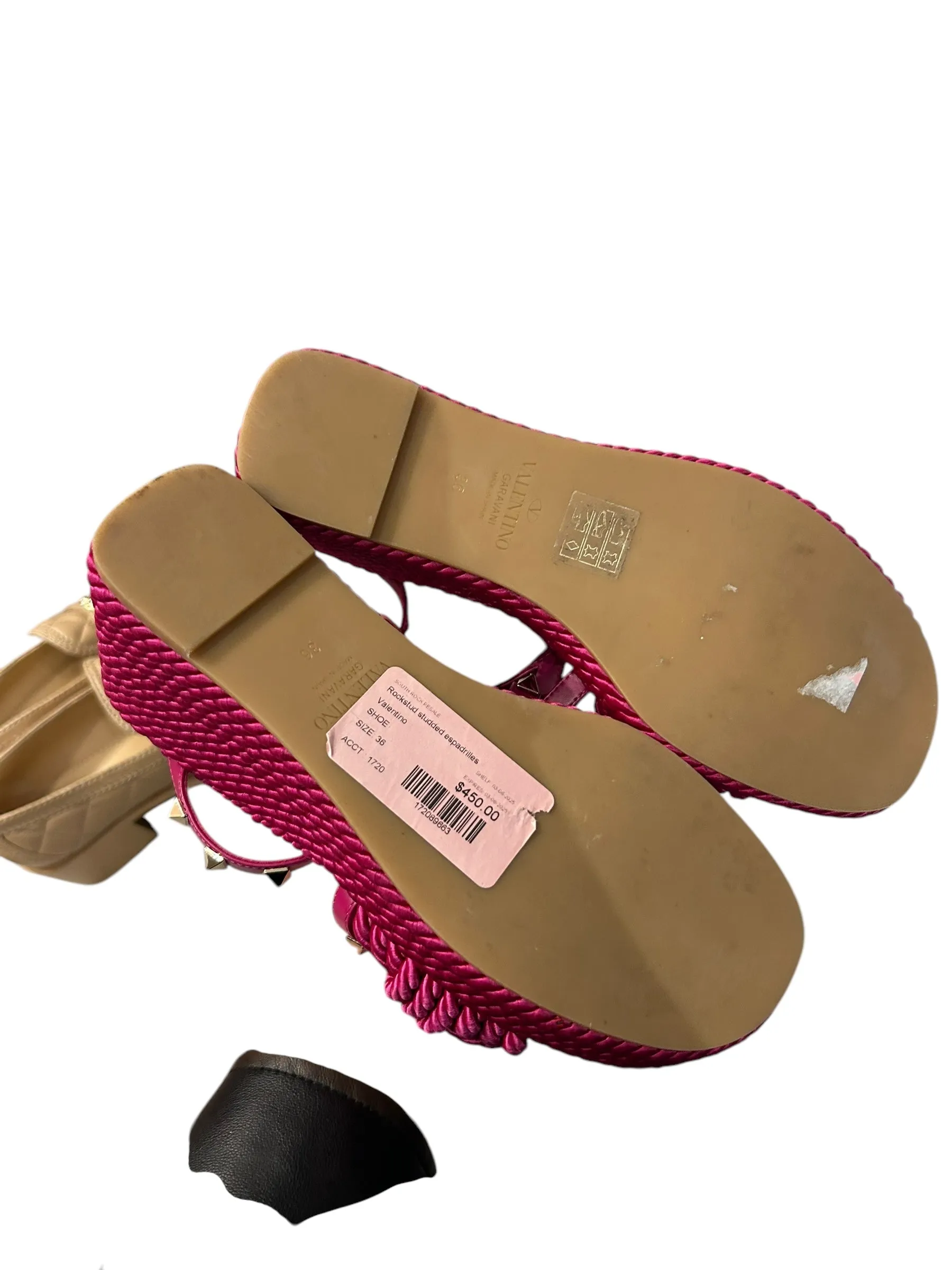 VALENTINO Rockstud Studded Espadrilles - Size 36