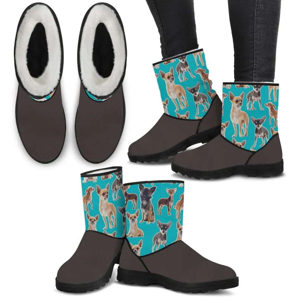 Vegan Suede / Faux Fur Boots Chihuahua