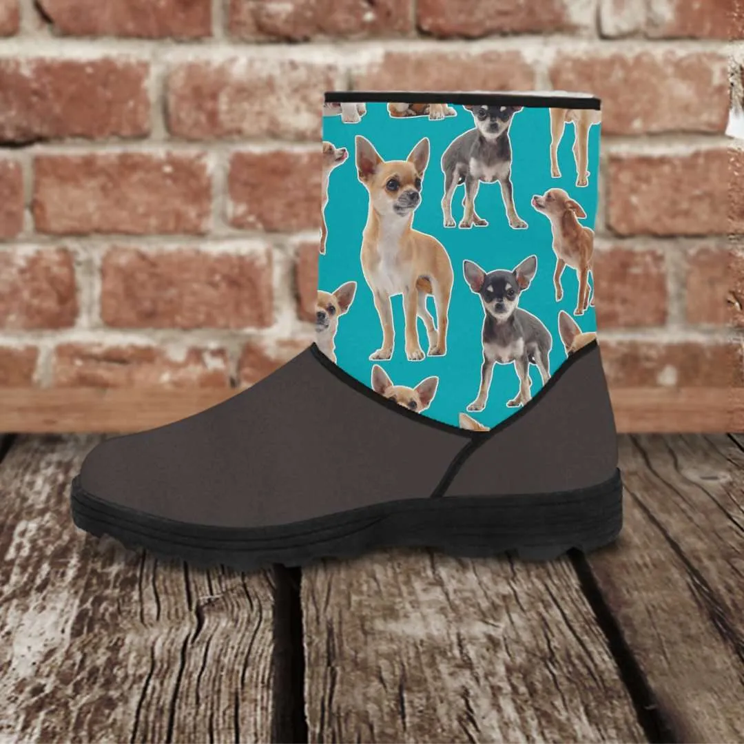 Vegan Suede / Faux Fur Boots Chihuahua