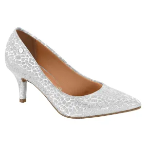 Vizzano 1185-1302 Pointy Toe Pump in Silver Shiny Snake
