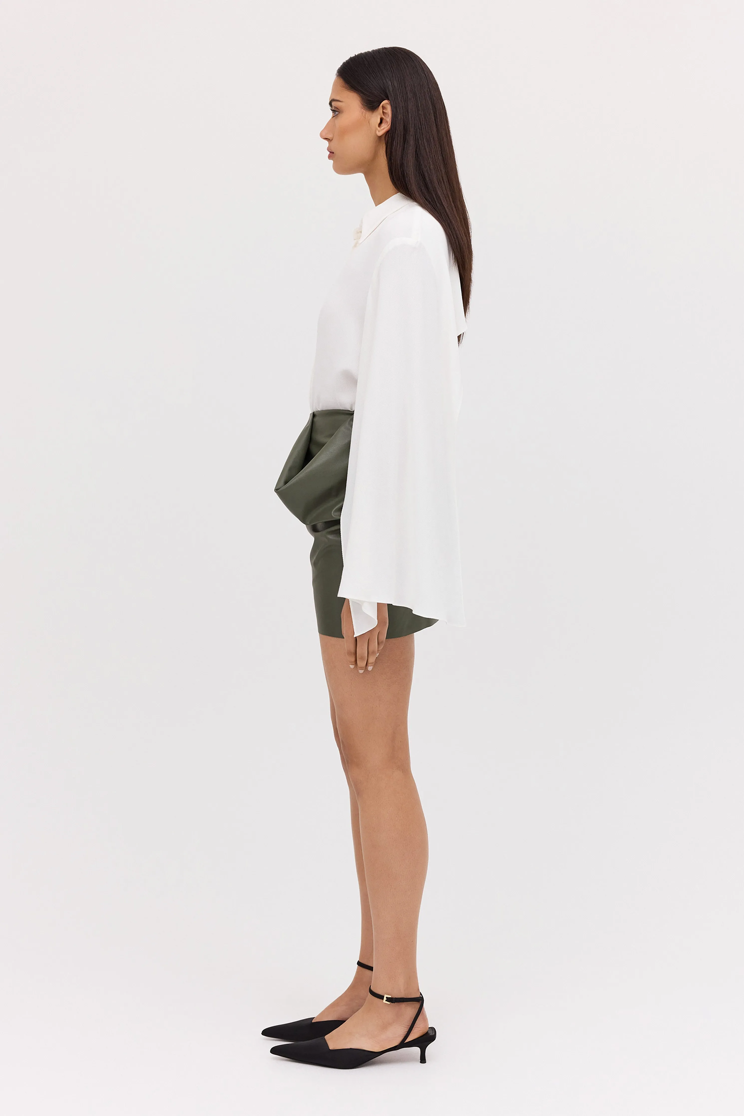 WHITE CRINKLE CREPE ABSOLUTE SHIRT