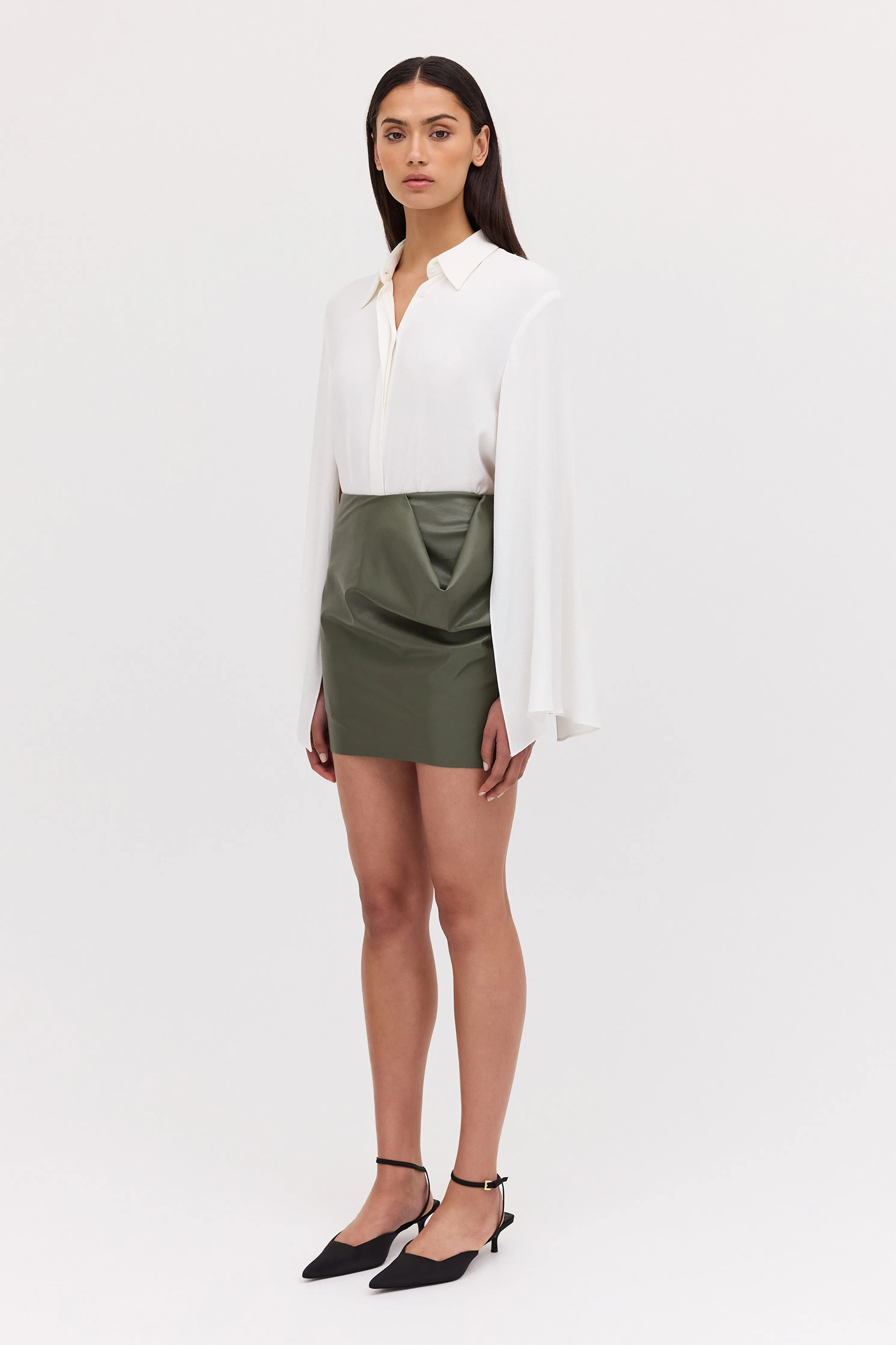 WHITE CRINKLE CREPE ABSOLUTE SHIRT