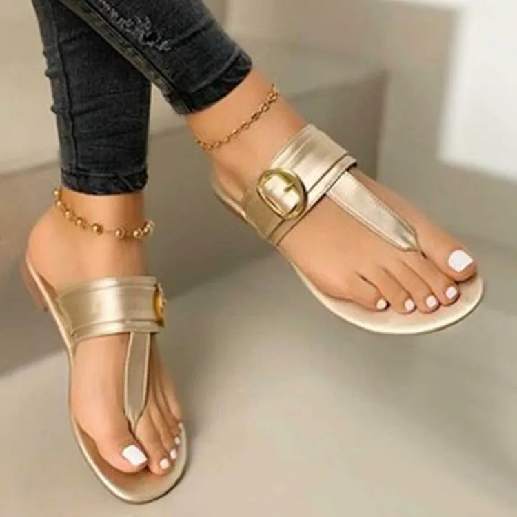 Wholesale Flip Flops Flat Sandals Comfortable Buckle Slippers