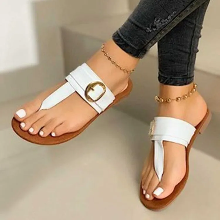 Wholesale Flip Flops Flat Sandals Comfortable Buckle Slippers