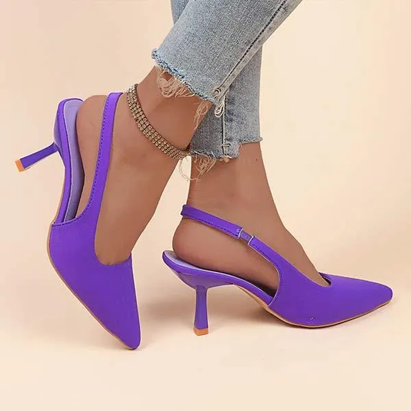 Women's Strappy Back Stiletto Pumps with Pointed Toe 89927693C