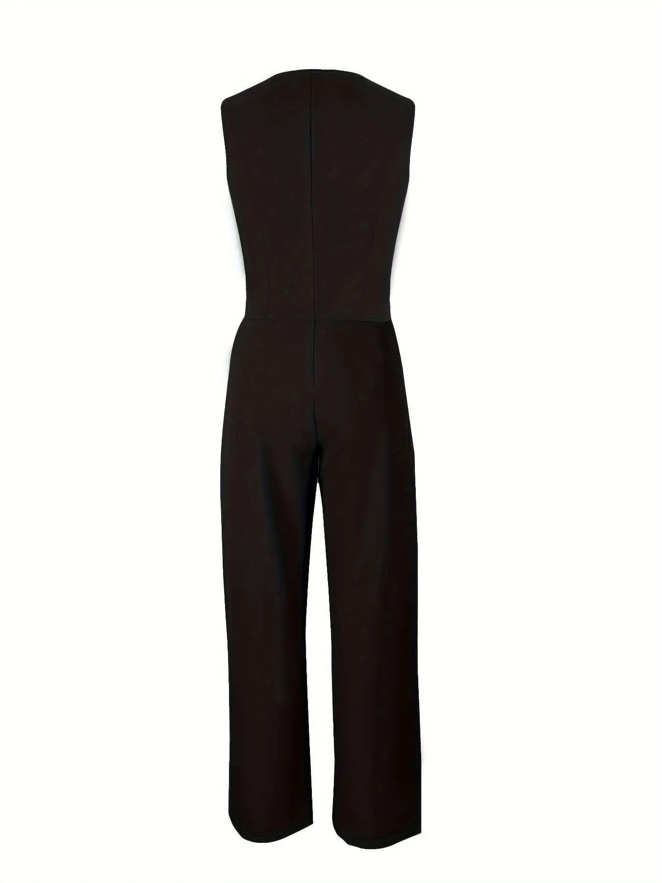 Women's Tailored Two-Piece Suit: Fitted Vest & Wide-Leg Trousers