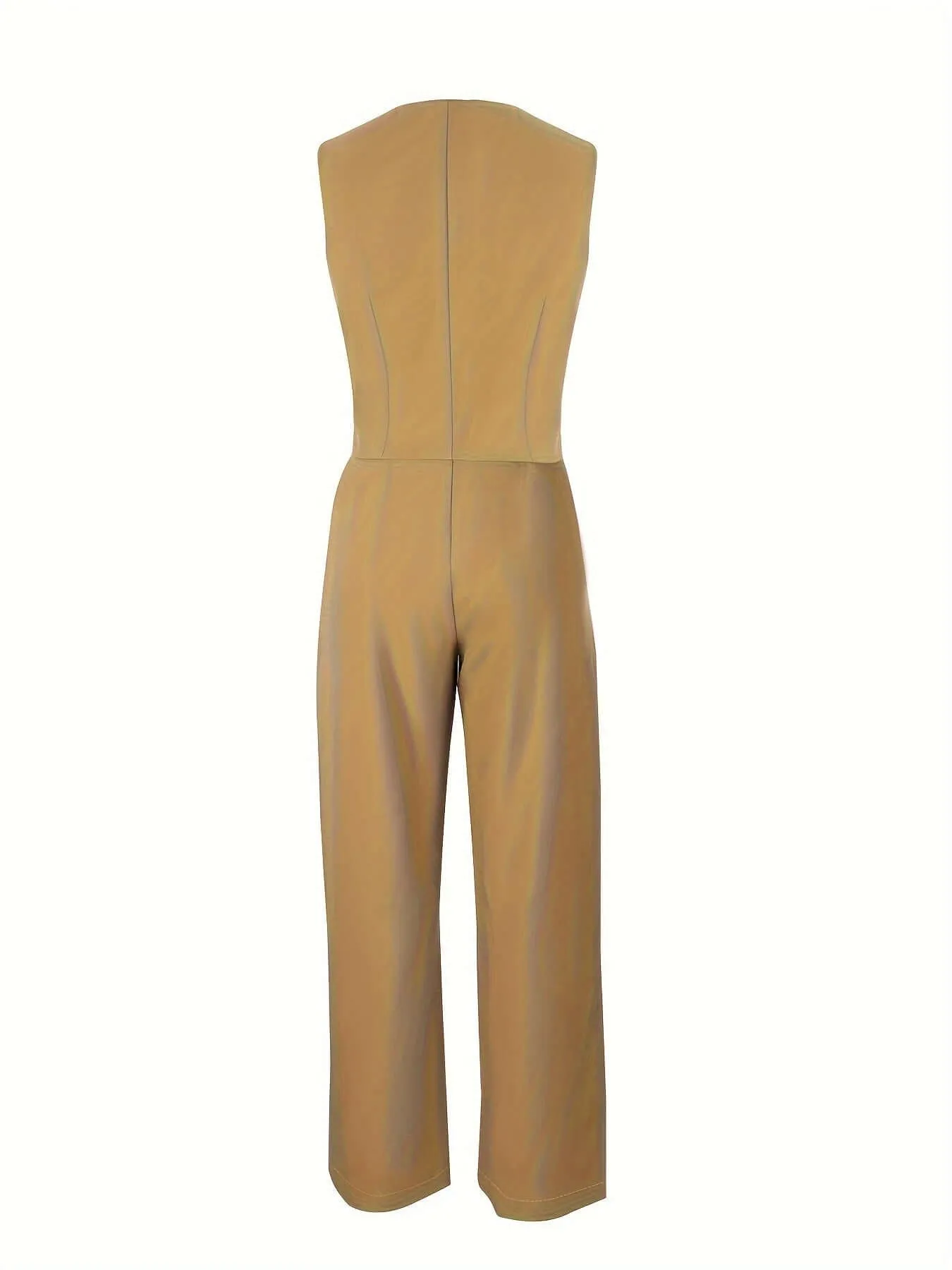 Women's Tailored Two-Piece Suit: Fitted Vest & Wide-Leg Trousers