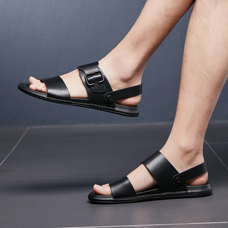 xiangtuibao  New Summer Sandals Men Genuine Leather Cool Slippers Man Comfortable Classic Luxury Sandals Men's Beach Shoes Male Casual Shoes